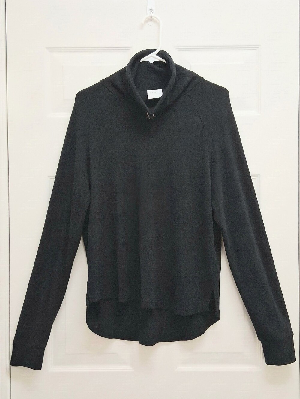 Varley Adkisson Cowl Neck Tunic Pullover Sweatshirt Black Small Restore Jersey